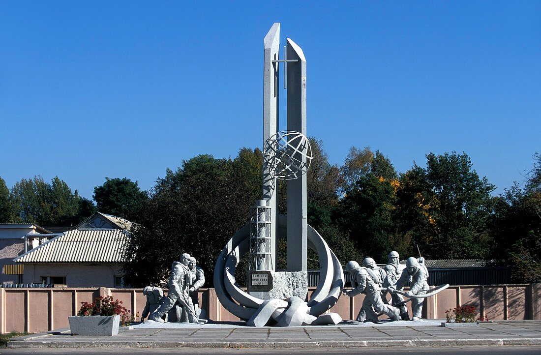 Chernobyl power station monument