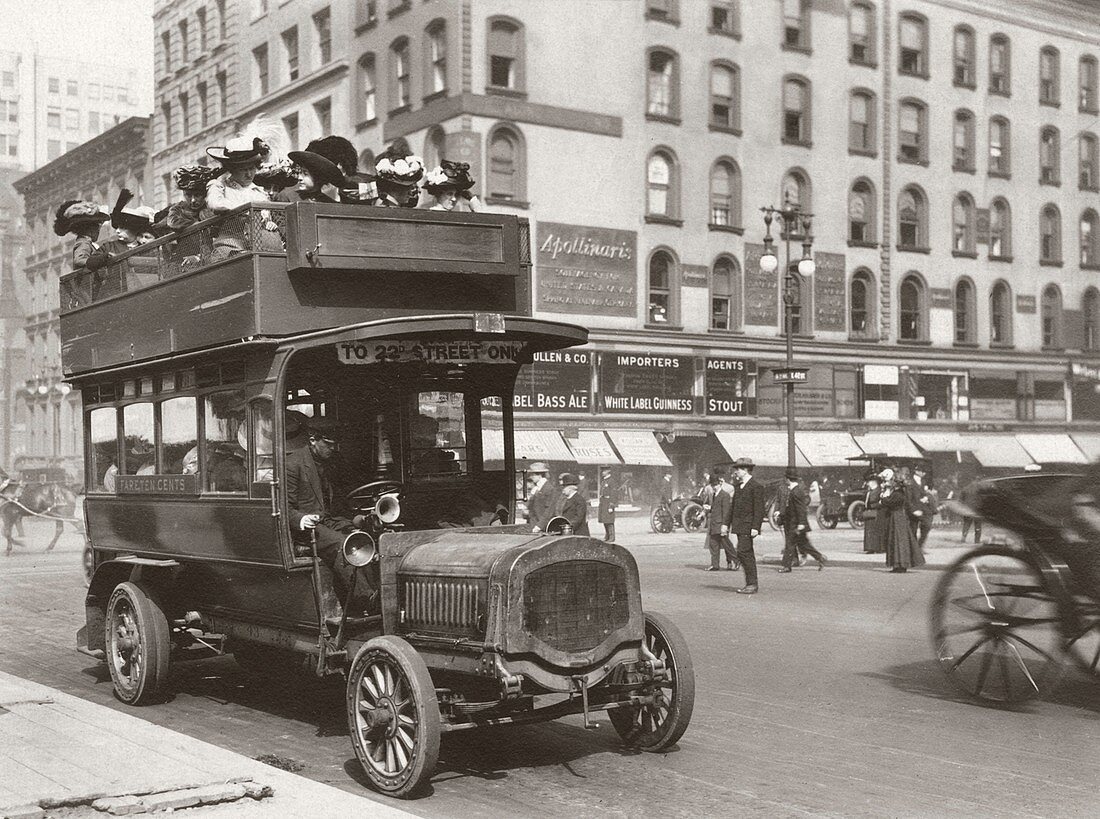 Double-decker bus,New York City,1890s