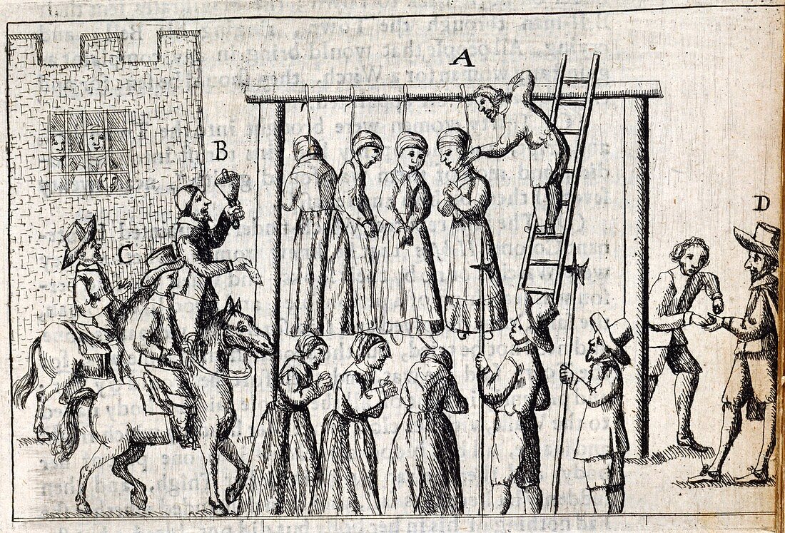 Hanging of witches,17th century