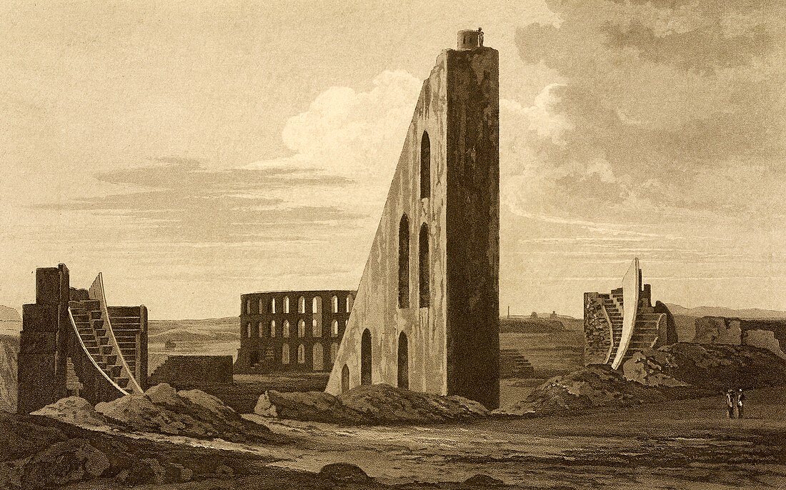 Jantar Mantar observatory at Delhi,1810s
