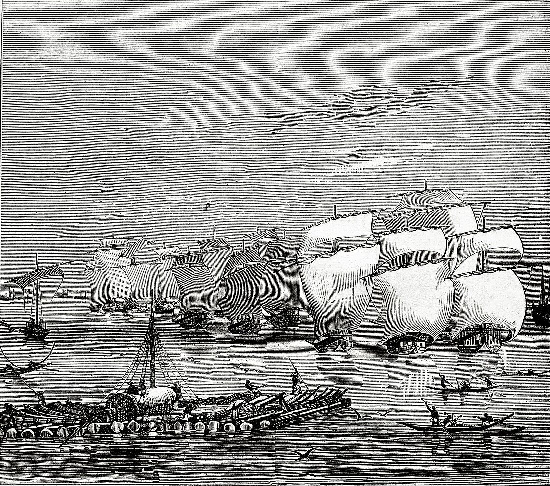 Opium fleet in India,1850s