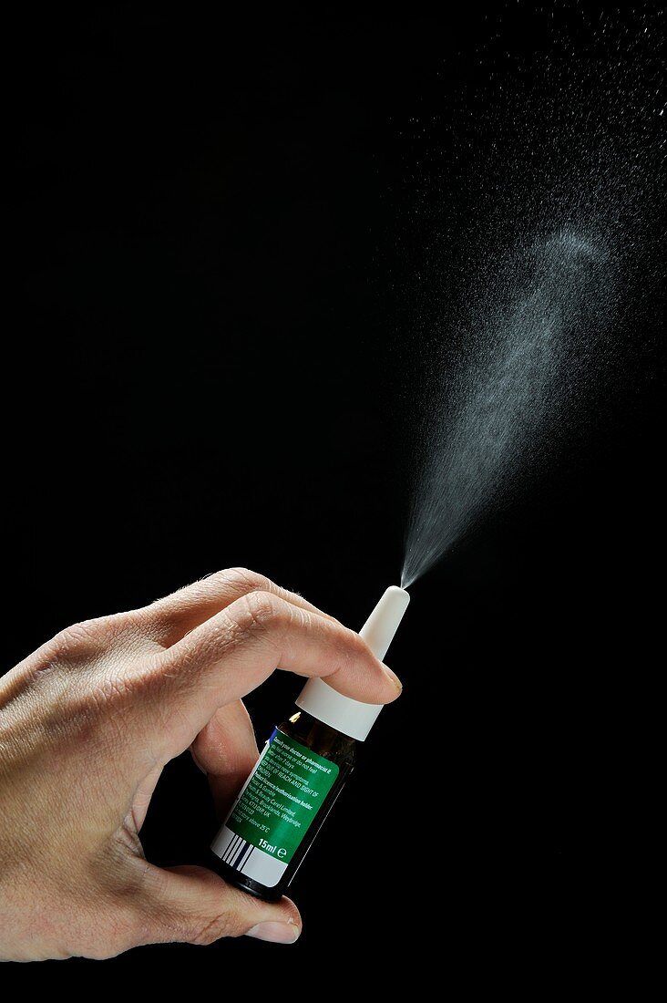 Nasal spray applicator,high-speed image