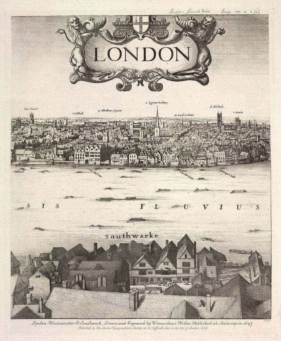 Hollar's panorama of London,1647