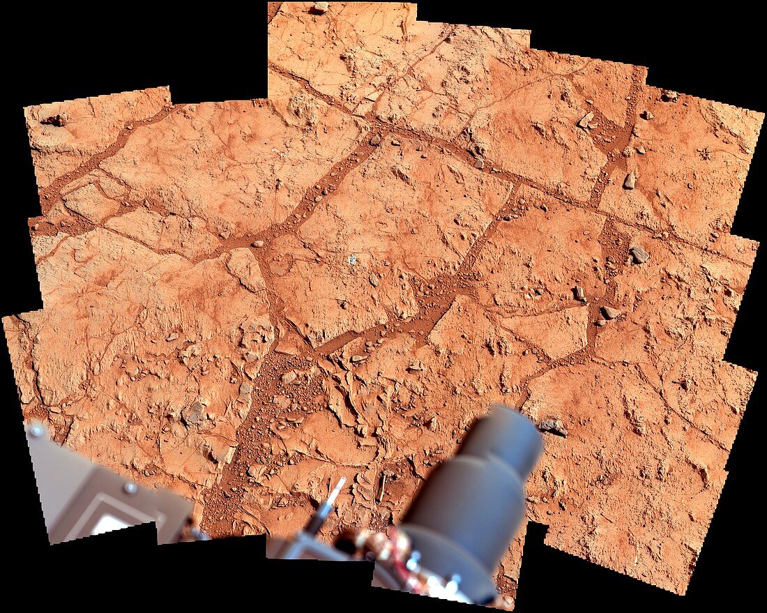 Curiosity rover drill area on Mars,2013
