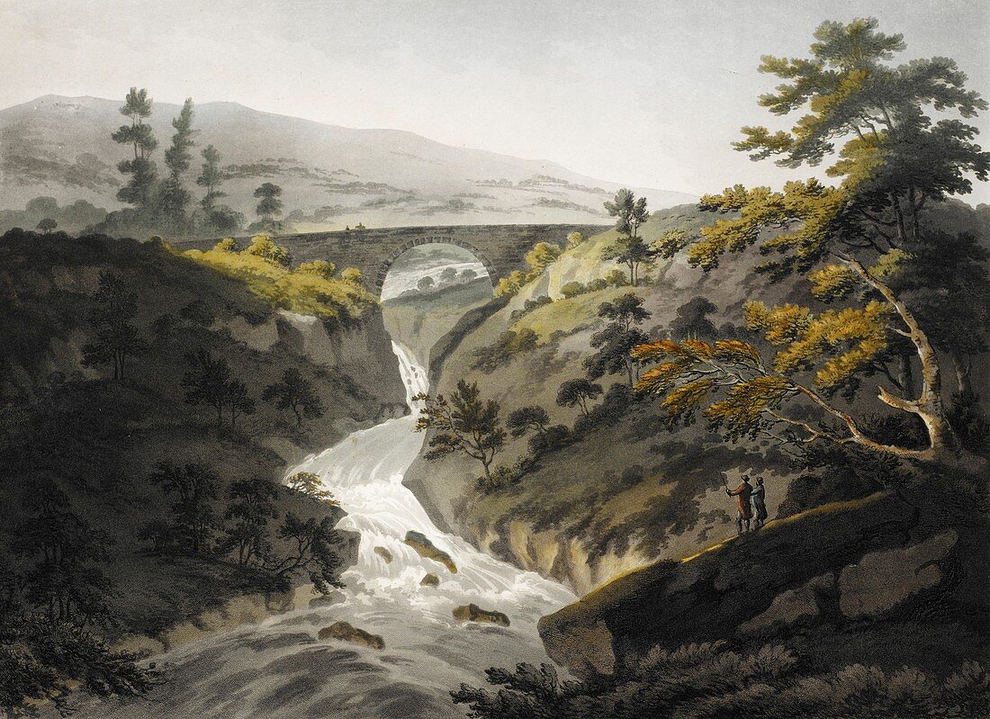 Glyn Diffwys stone bridge,Wales,1800