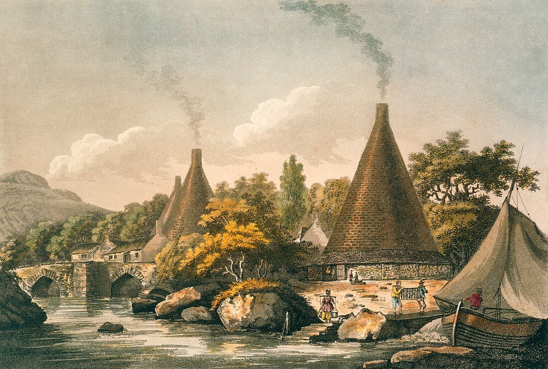 Conical glass furnaces,1798