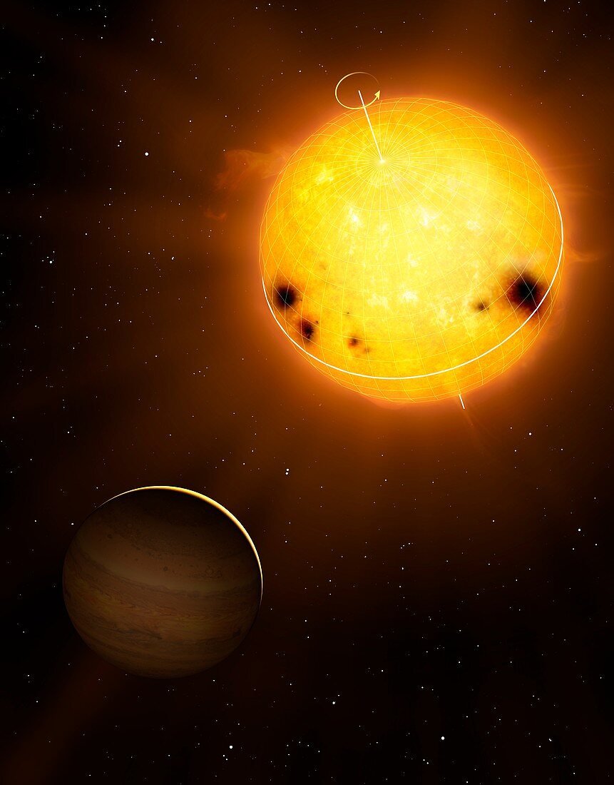 Artwork of exoplanet HD 52265b