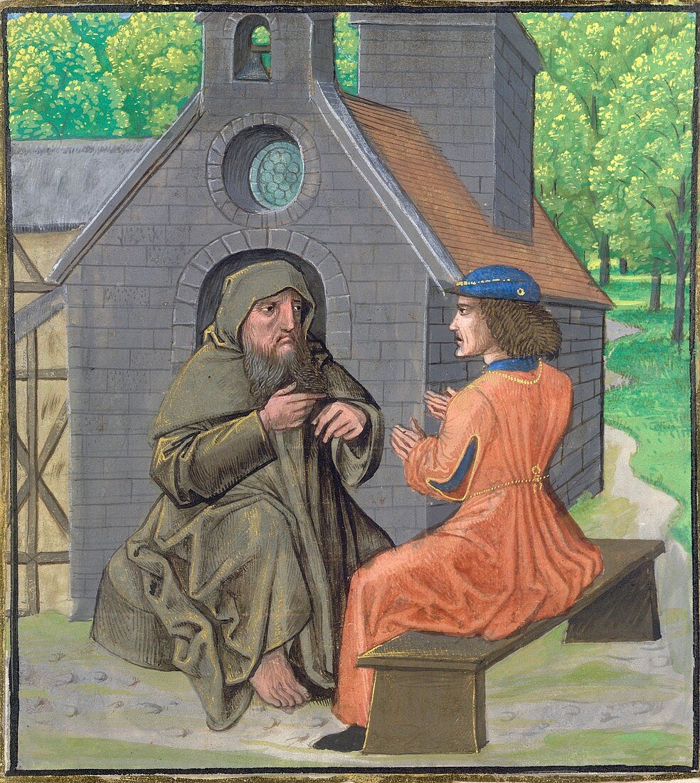 Hermit instructing a knight,15th century