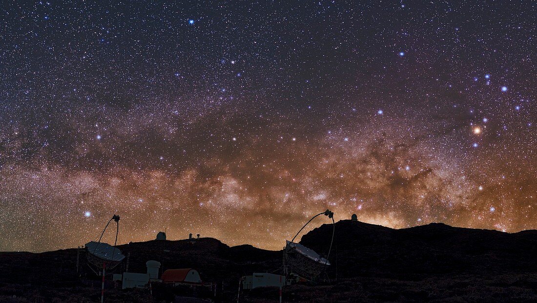 Milky Way over La Palma observatory