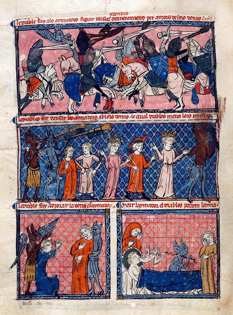 Diabolic temptations,14th century