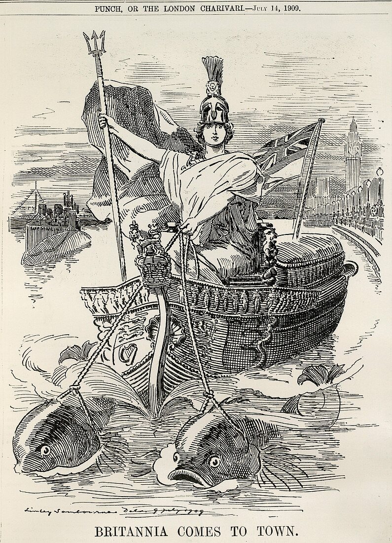 Britannia sailing down the Thames
