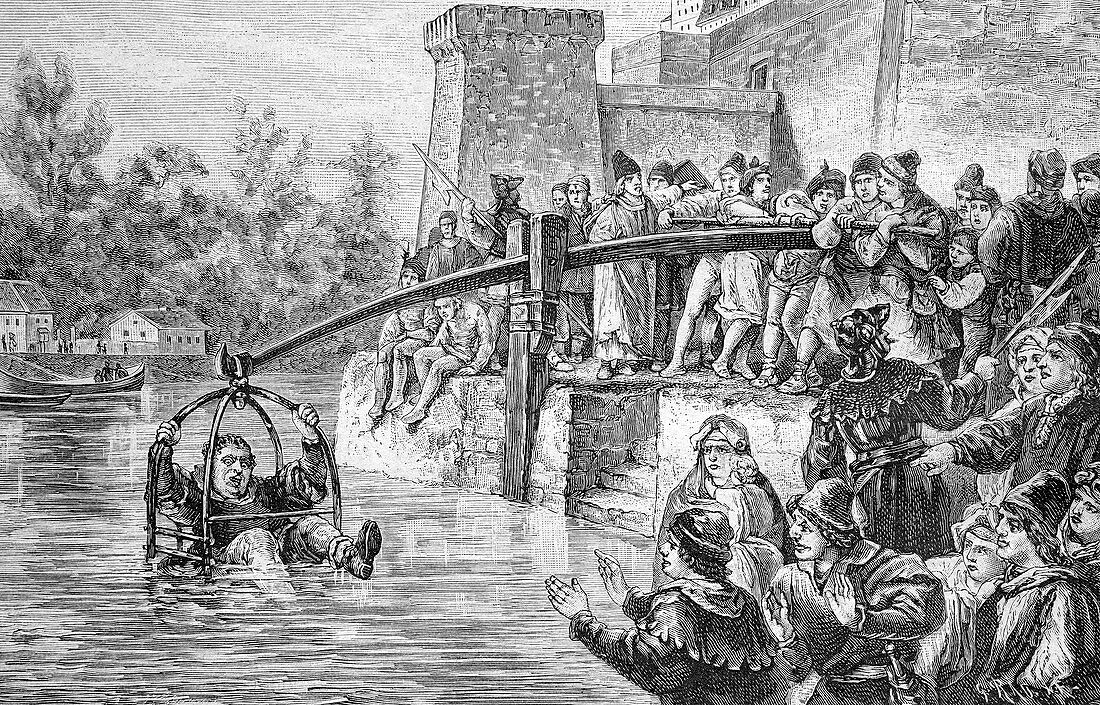 Ducking punishment,historical artwork