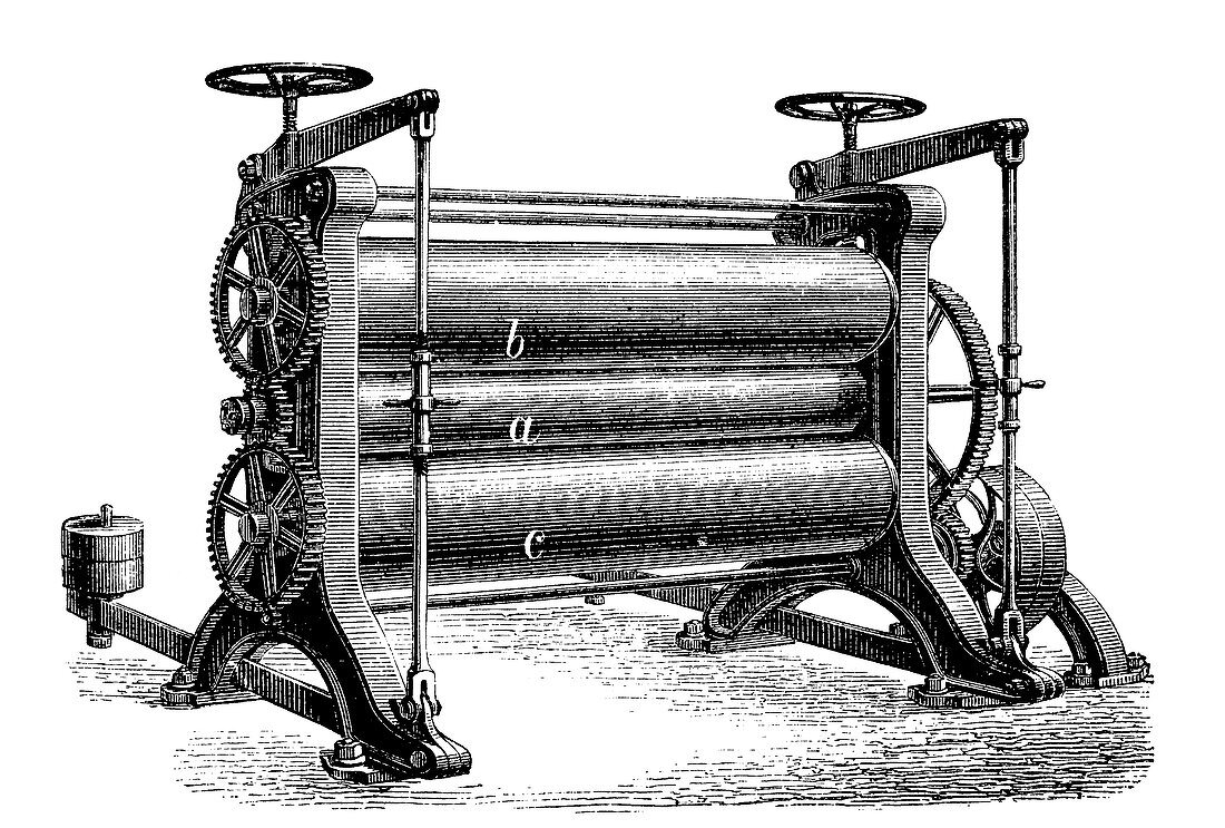 Textile finishing machine,1880s