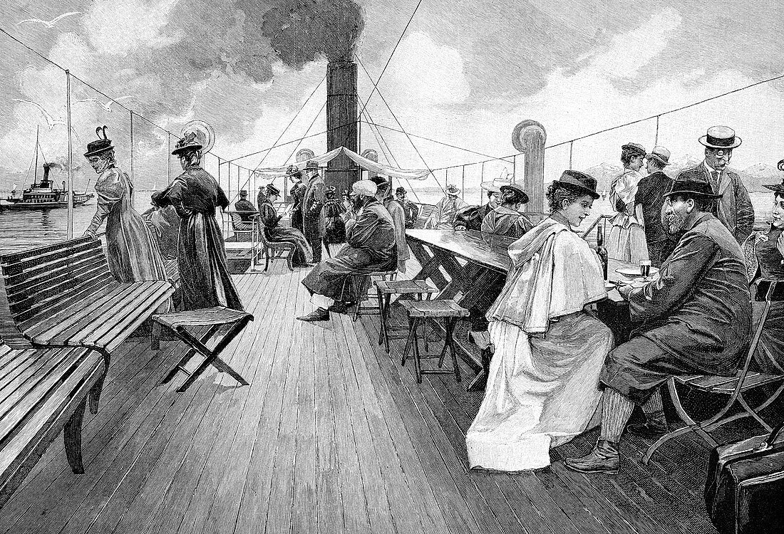 Lake Constance steamer passengers,1890s