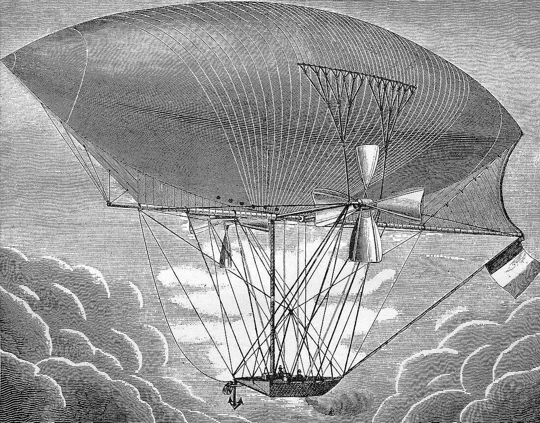 Yon's steam airship design,19th century
