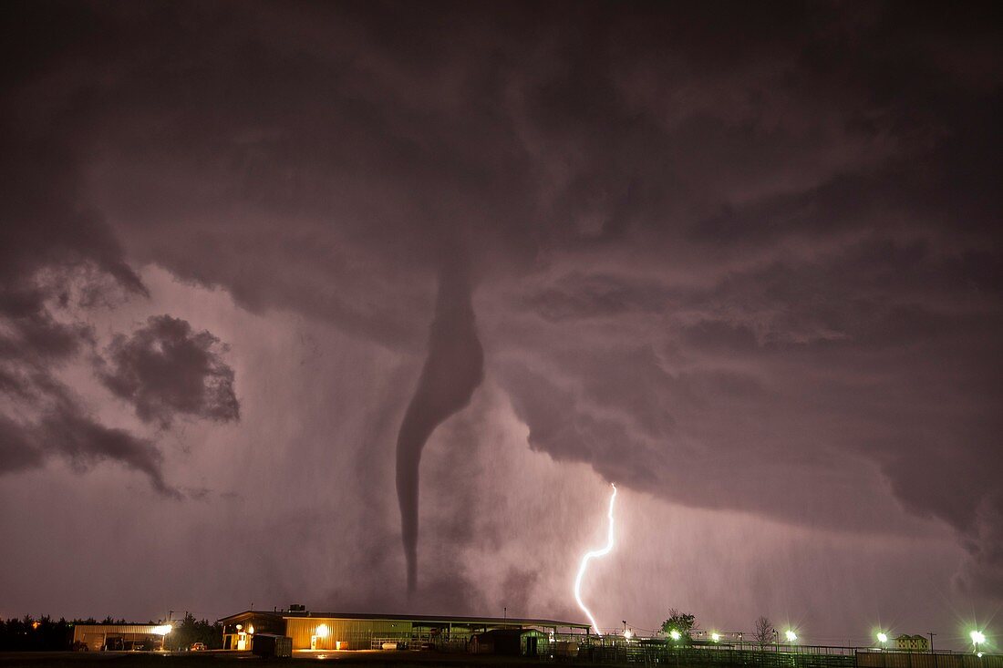 Tornado at night,Kansas,USA