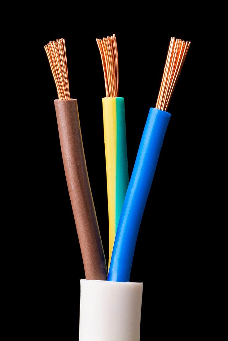 Three-core electric cable