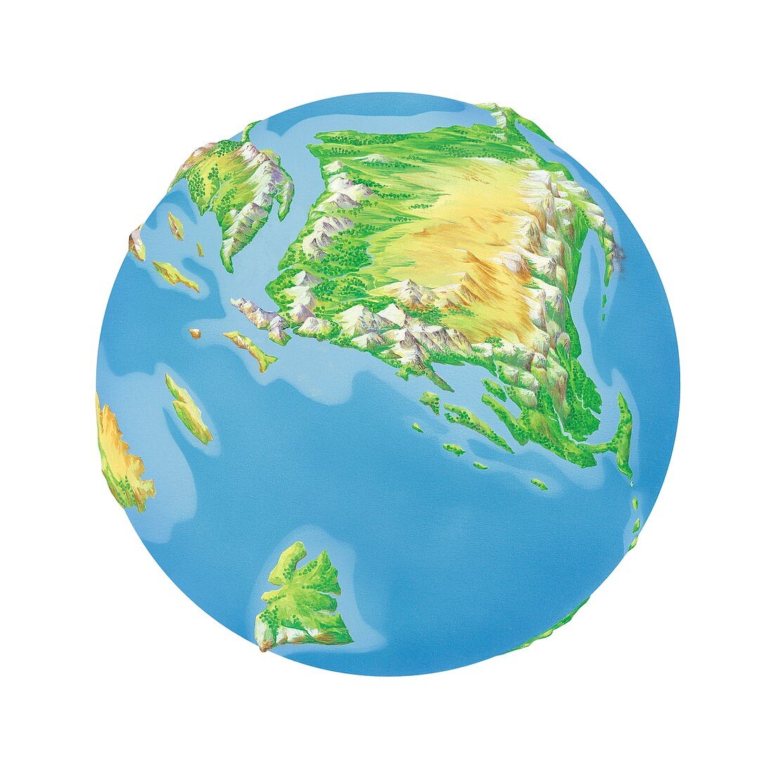 Cretaceous Asia,Earth globe
