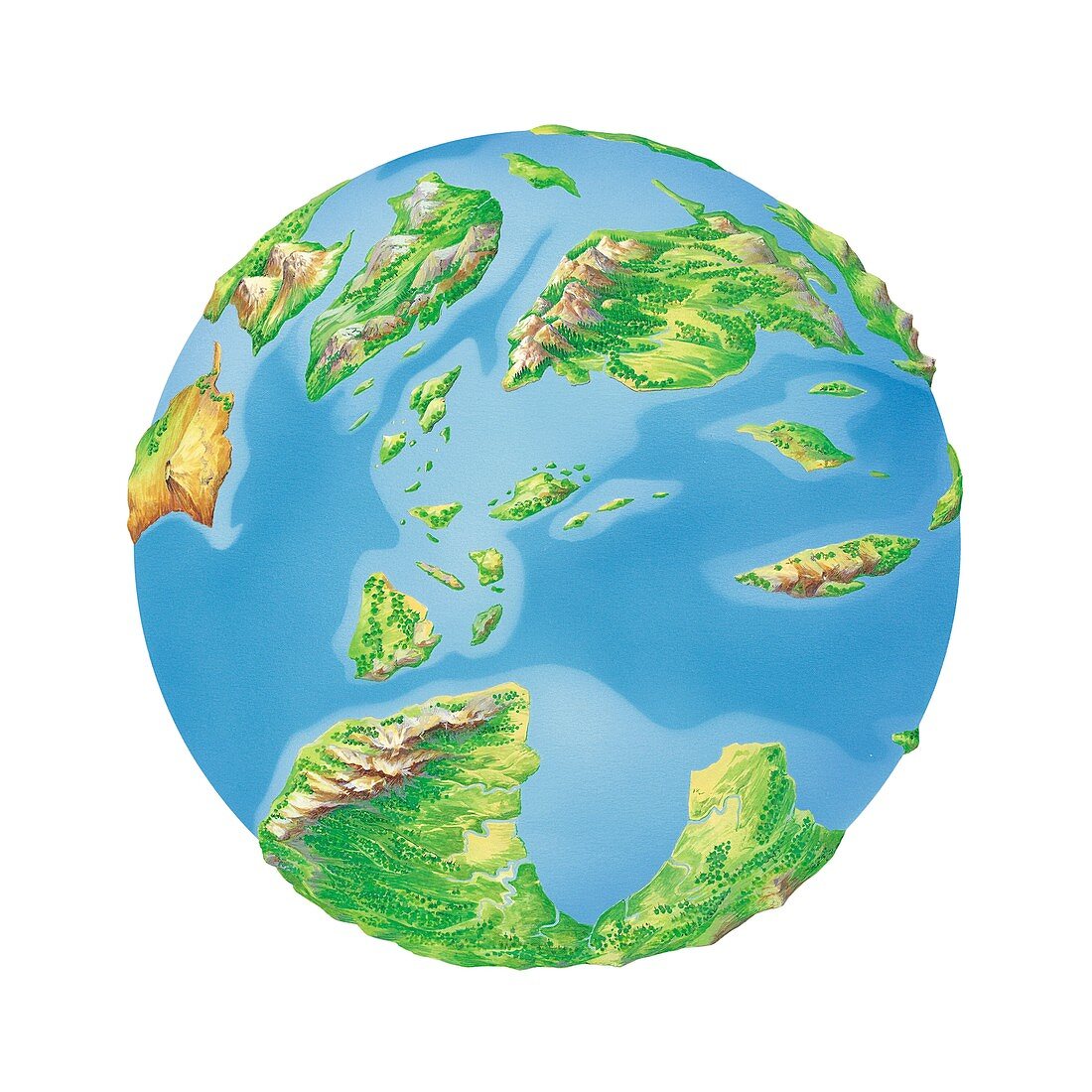 Cretaceous Europe,Earth globe