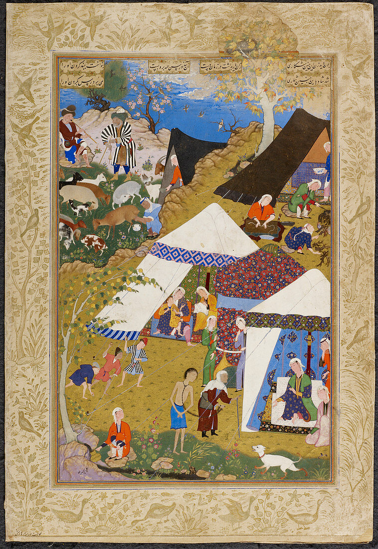 Majnun brought to Layla's tent