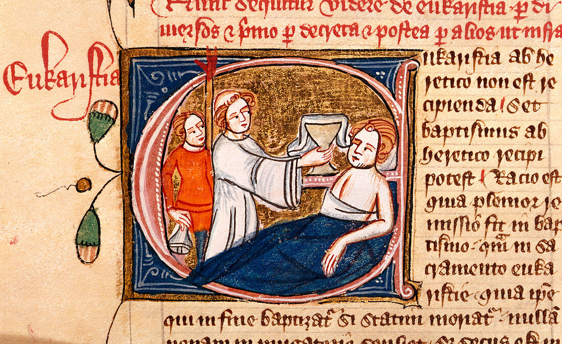 Sick man receiving sacrament