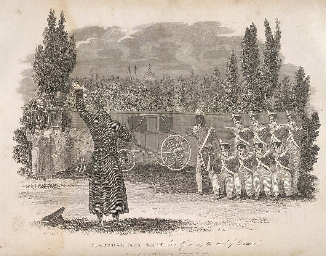 Marshal Ney executed by firing squad