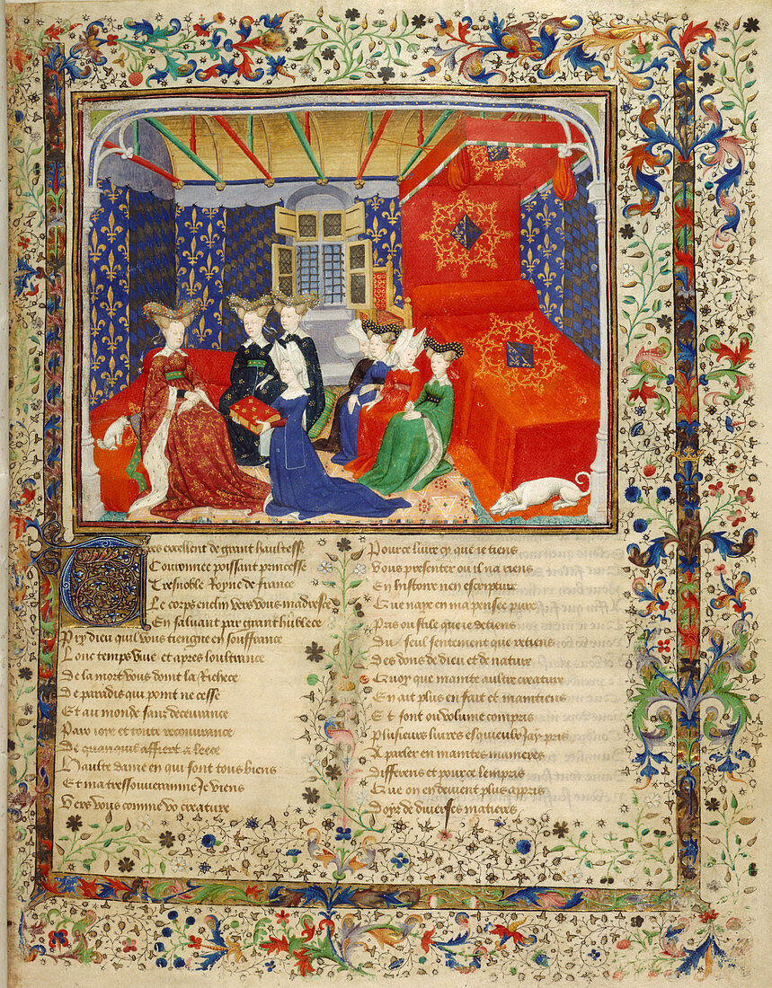 Christine de Pisan with her book