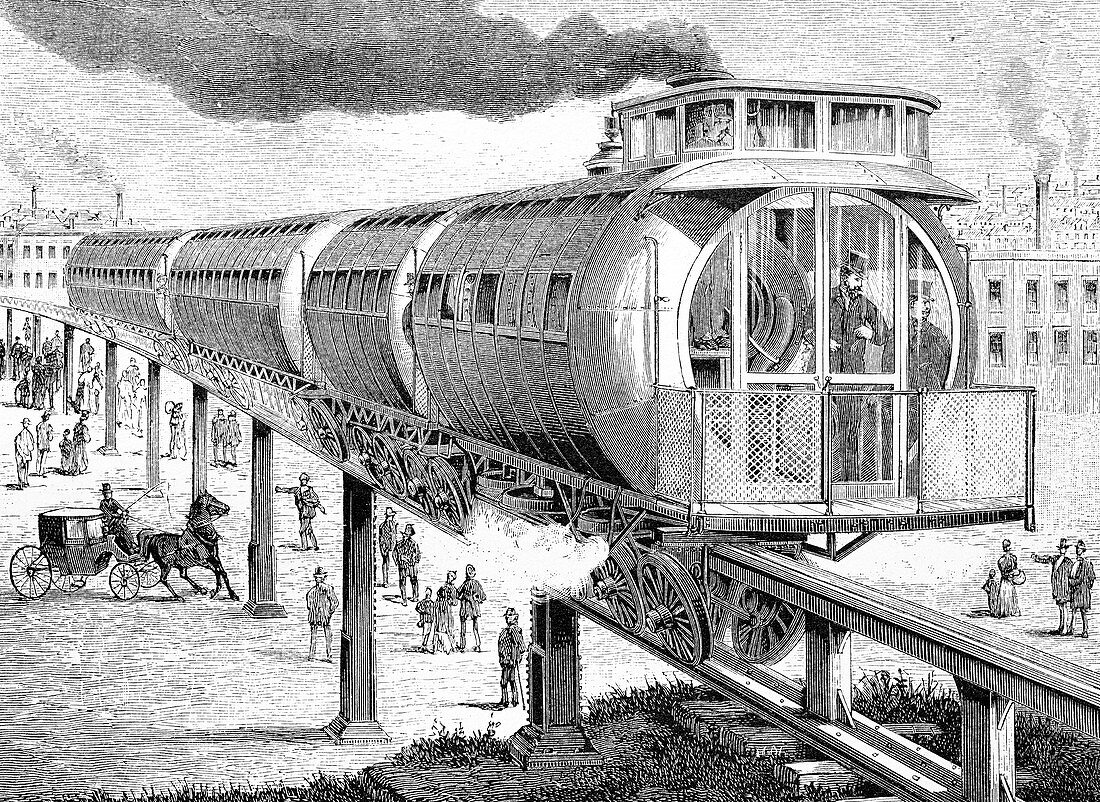 19th Century elevated railway,artwork