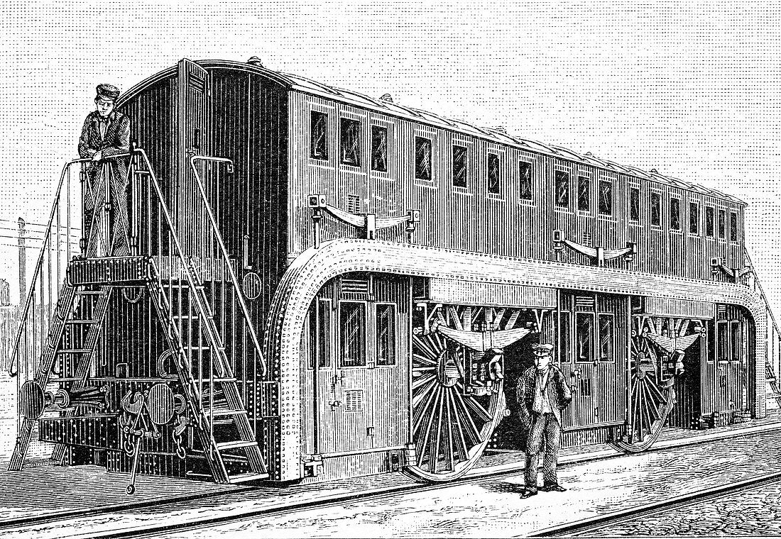 19th Century double-decker train carriage
