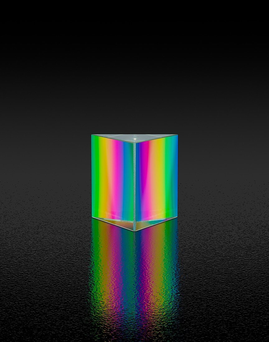 Prism refracting white light