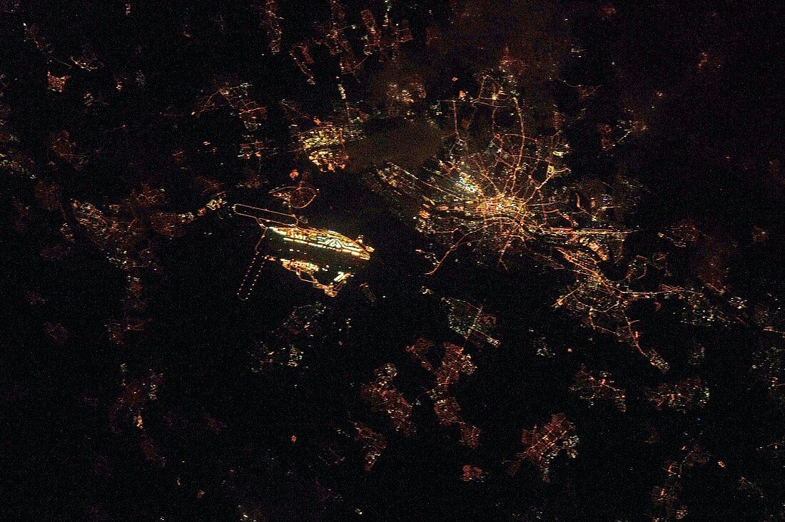Frankfurt at night,ISS image