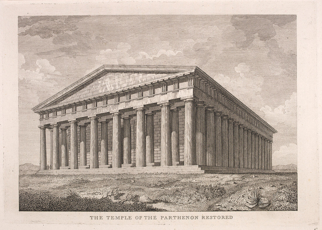 The temple of the Parthenon restored