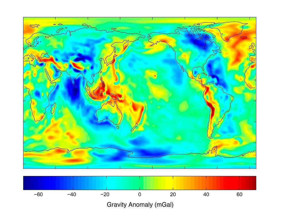 Gravity map of Earth acheter une photo 11667525 Science Photo Library