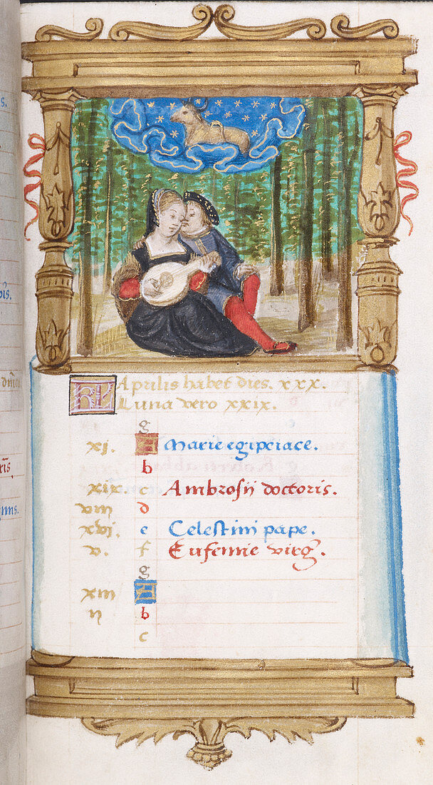 Image of lovers playing the lute together