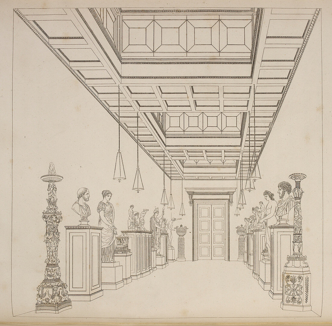 Illustration of private gallery interior