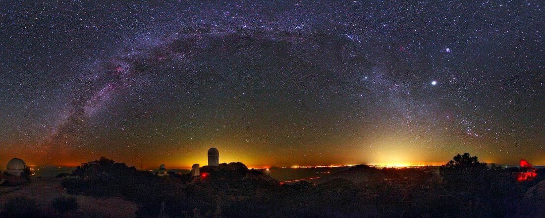 Milky Way over Kitt Peak Observatory,USA