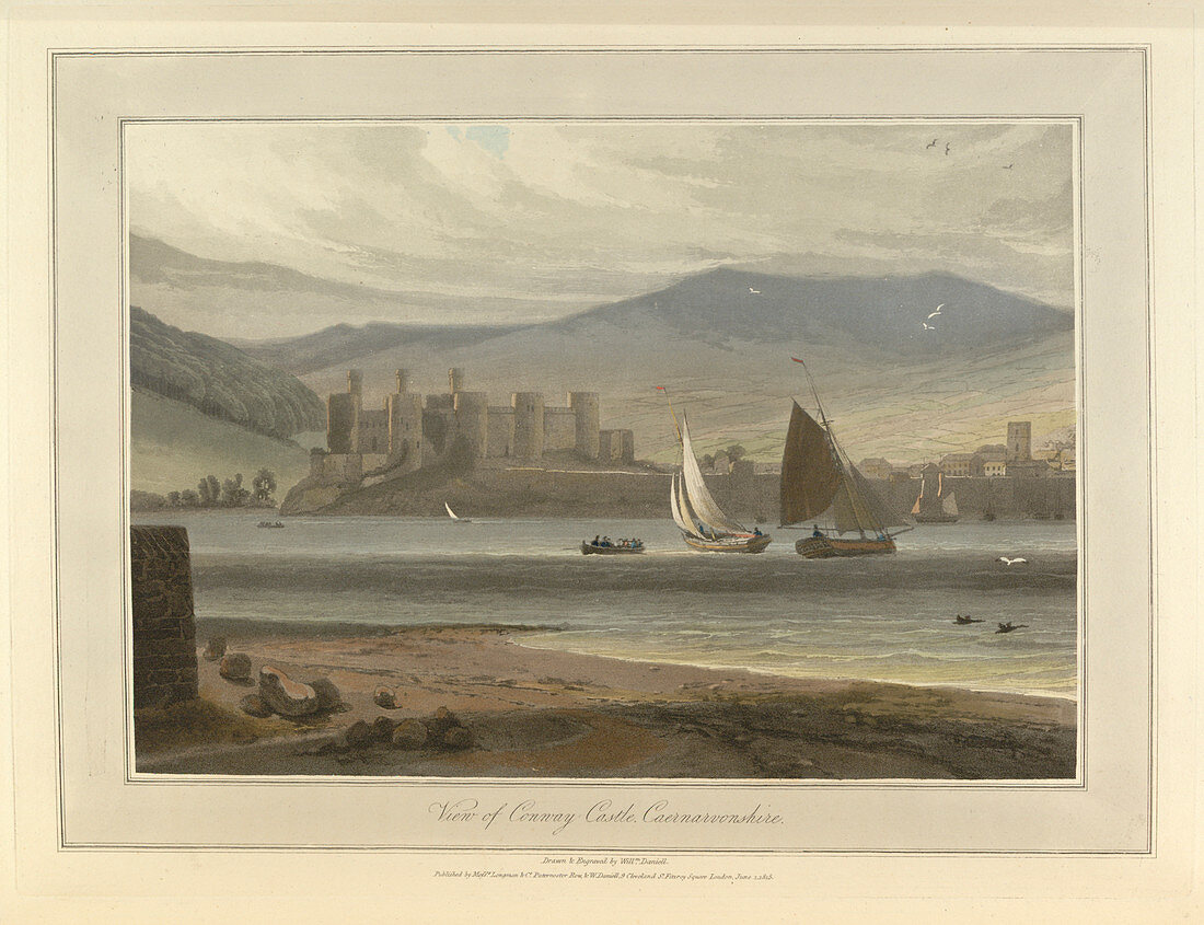 View of Conwy Castle in Caernarvonshire