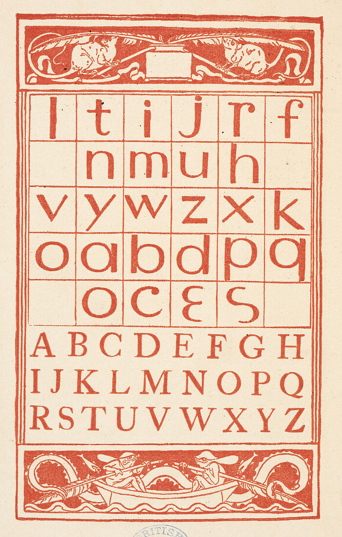 A chart showing letters of the alphabet