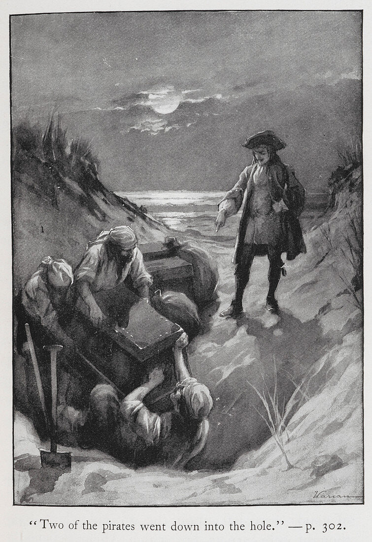 Pirates burying treasure
