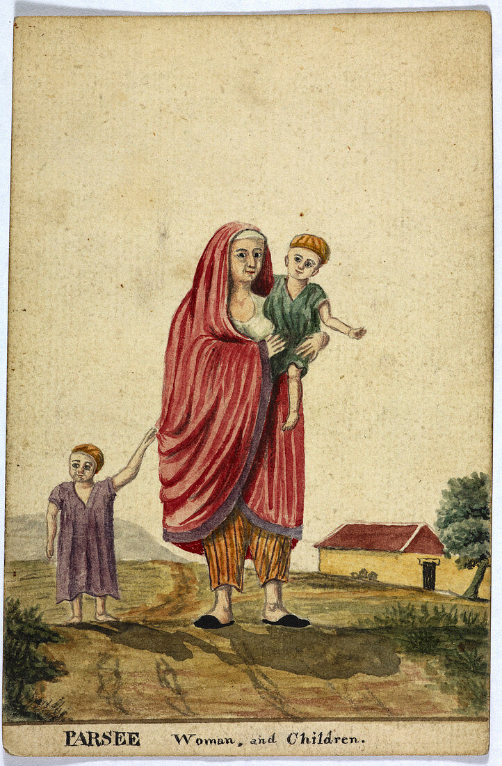 Parsee woman and child