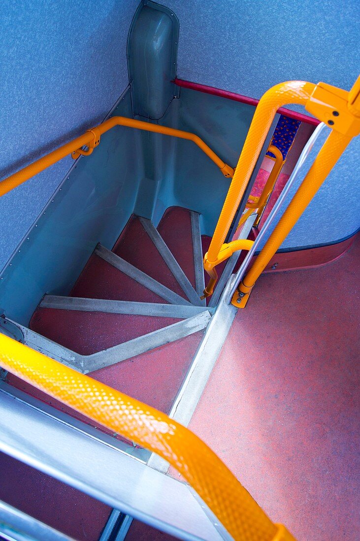 Double-decker bus stairs