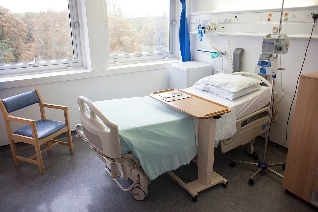 Hospital room for cystic fibrosis patient