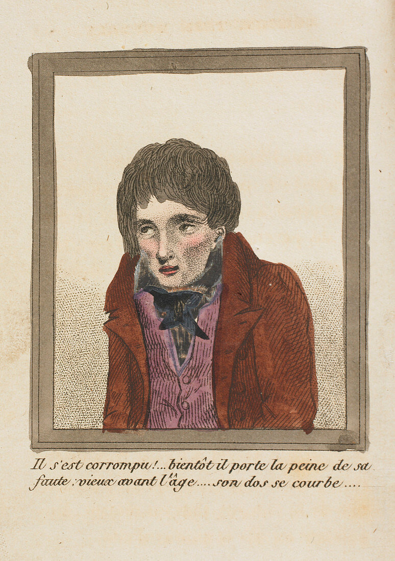 Young man with sunken cheeks,artwork