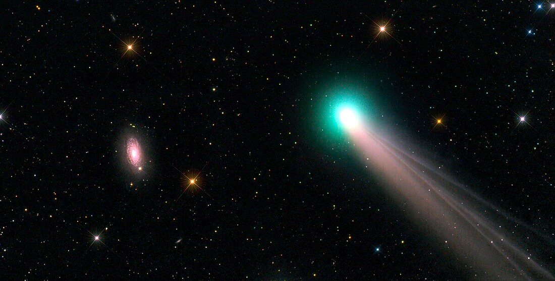 Galaxy M63 and comet C2013 R1