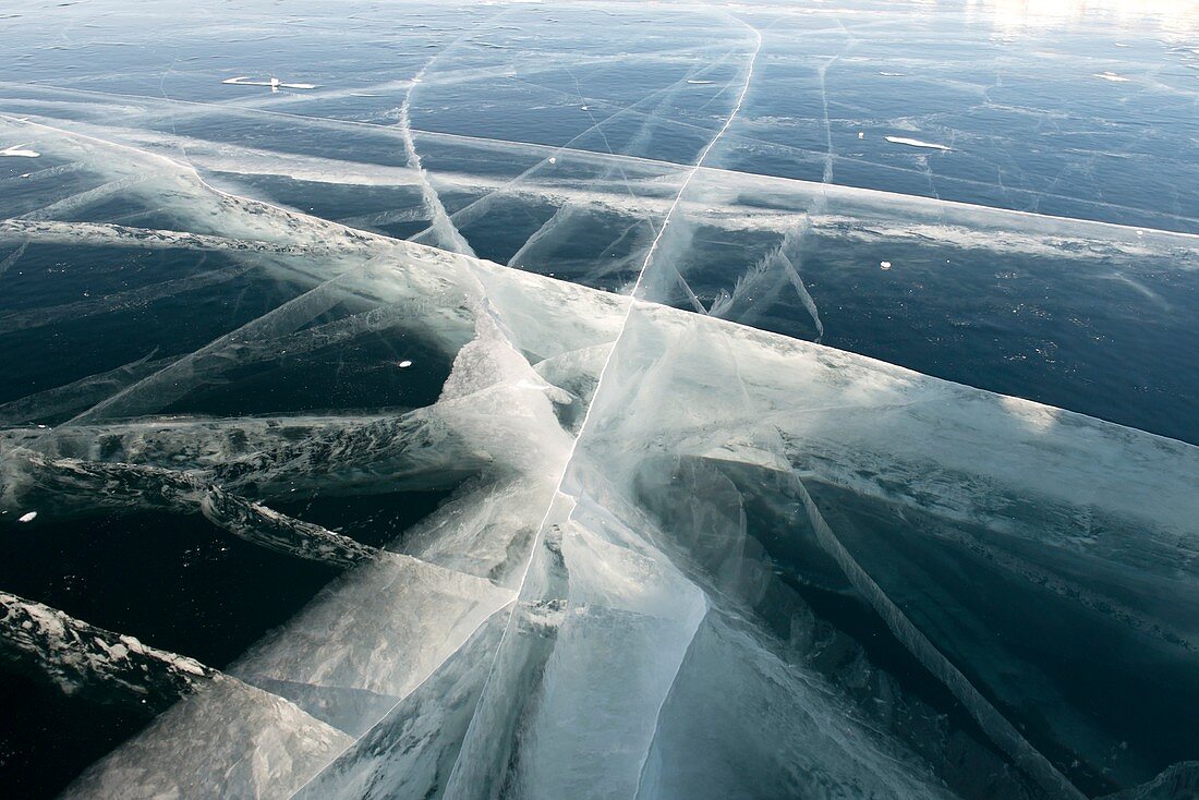 Cracked ice,Lake Baikal,Russia