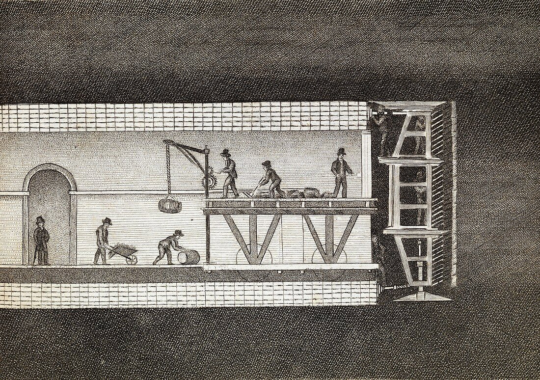 Thames Tunnel construction,19th century