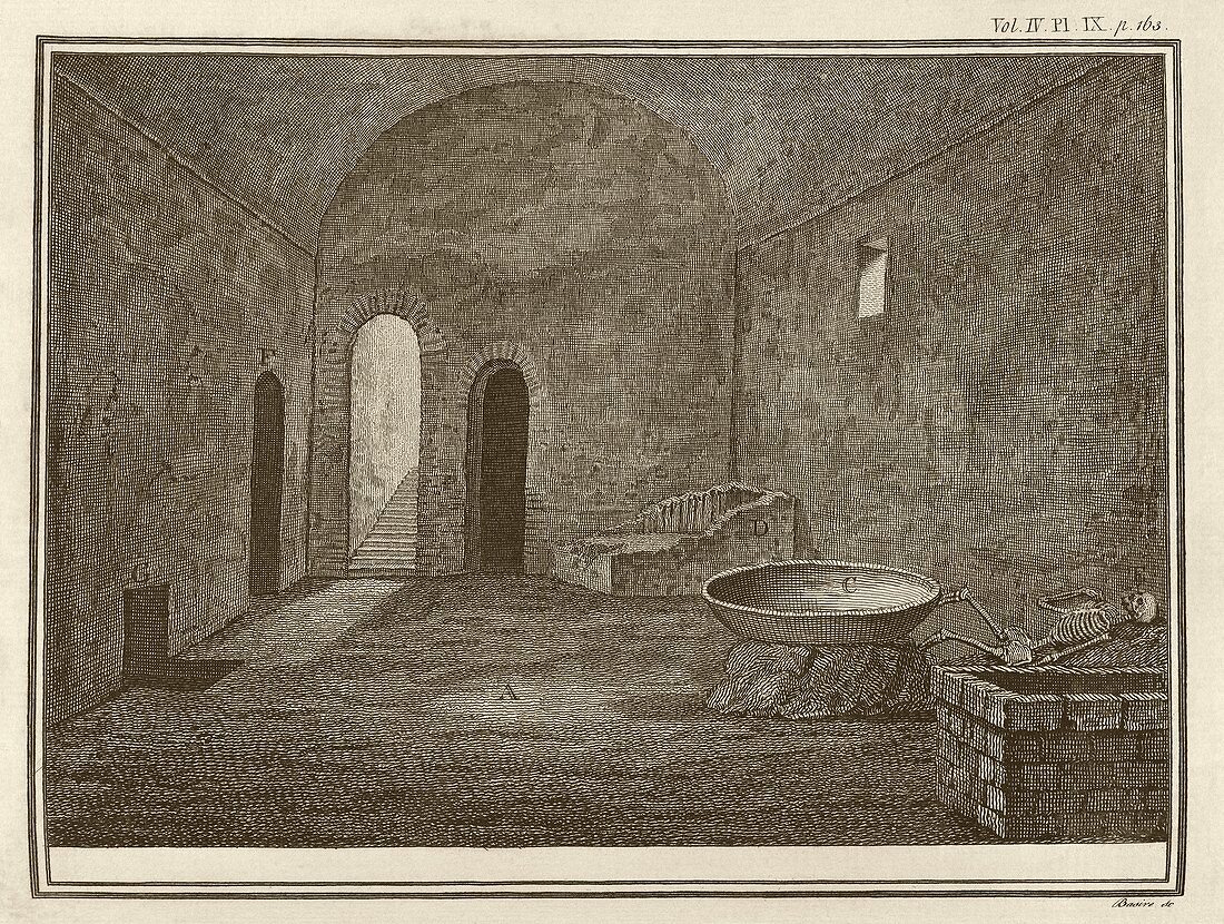 Excavated room at Pompeii,1777
