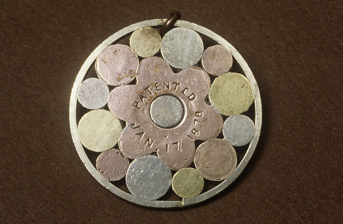 Galvanic pendant,circa 1878