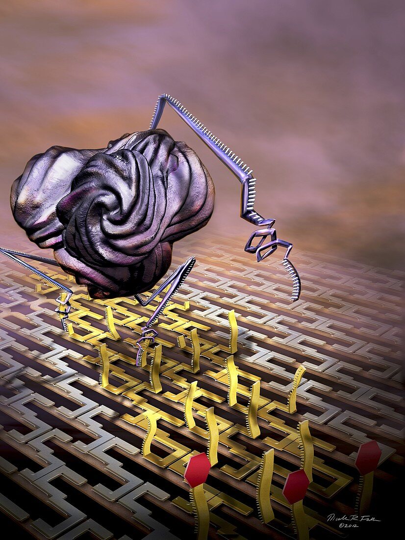 Nanobot modifying DNA,artwork