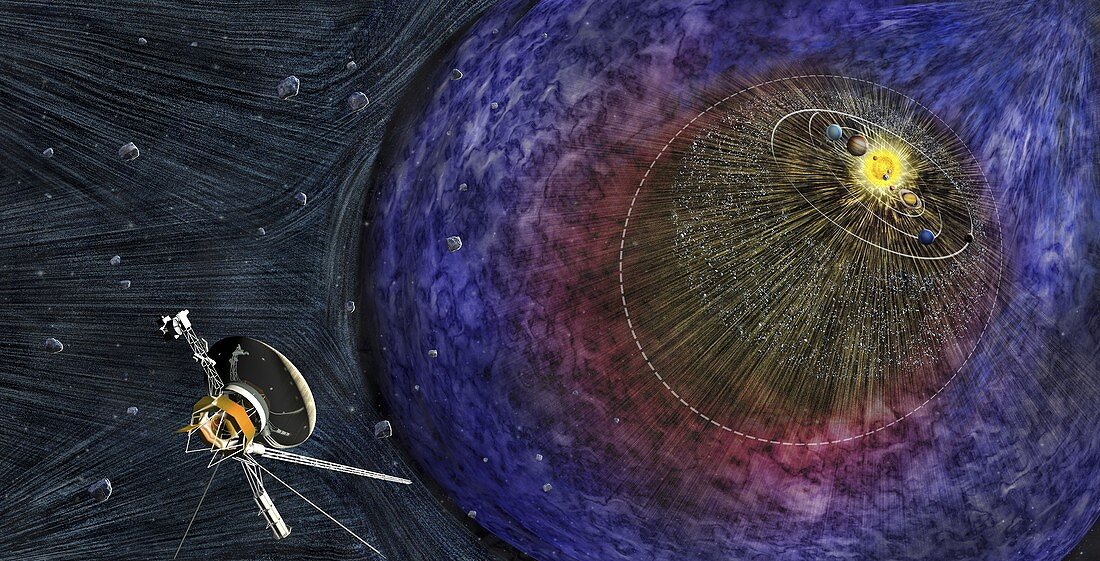 Voyager leaving the solar system,artwork